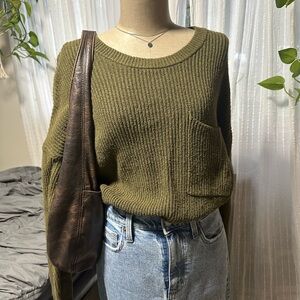 Madewell Olive Crew Neck Sweater